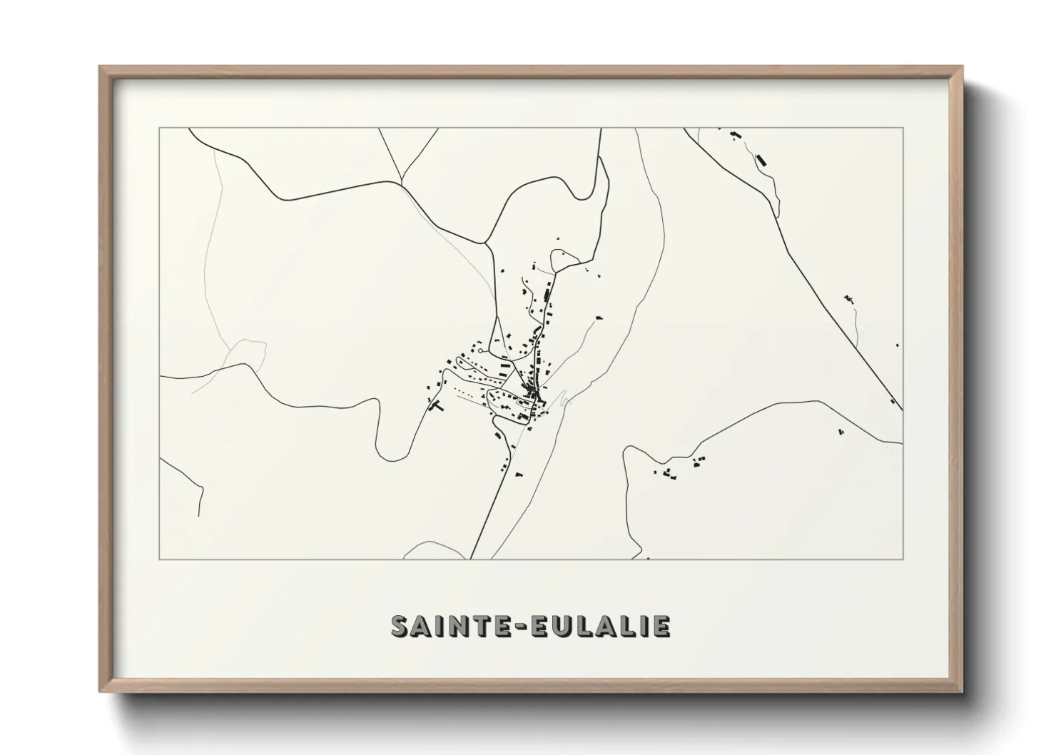 Une affiche de carte sur Sainte-Eulalie