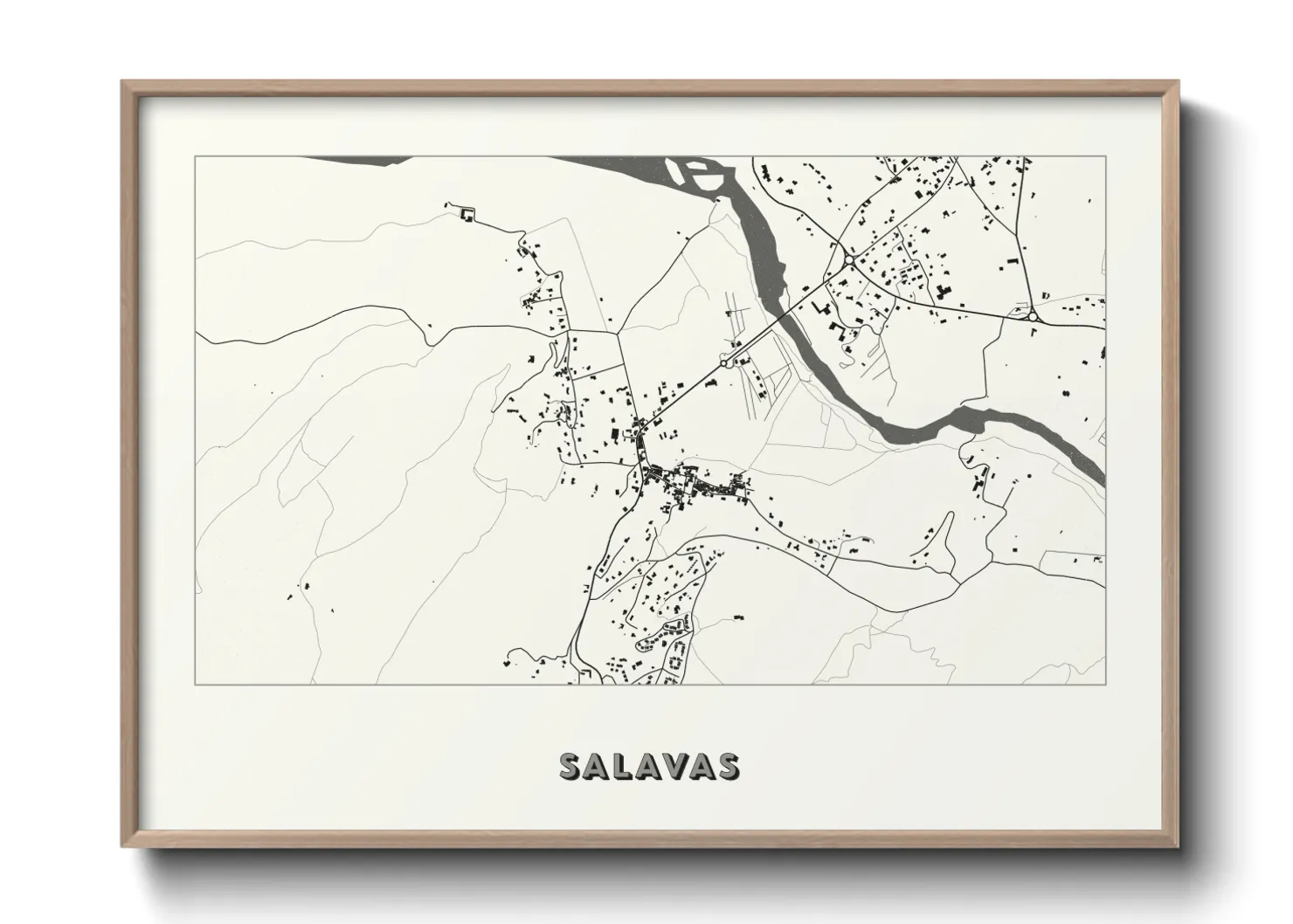 Une affiche de carte sur Salavas