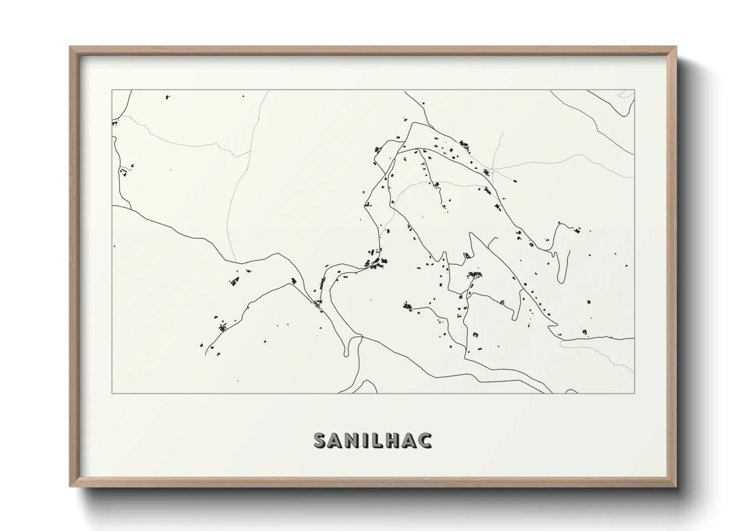 Une affiche de carte sur Sanilhac