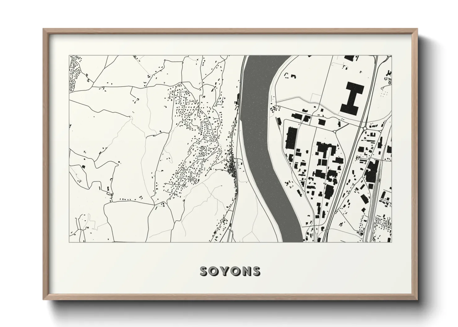 Une affiche de carte sur Soyons