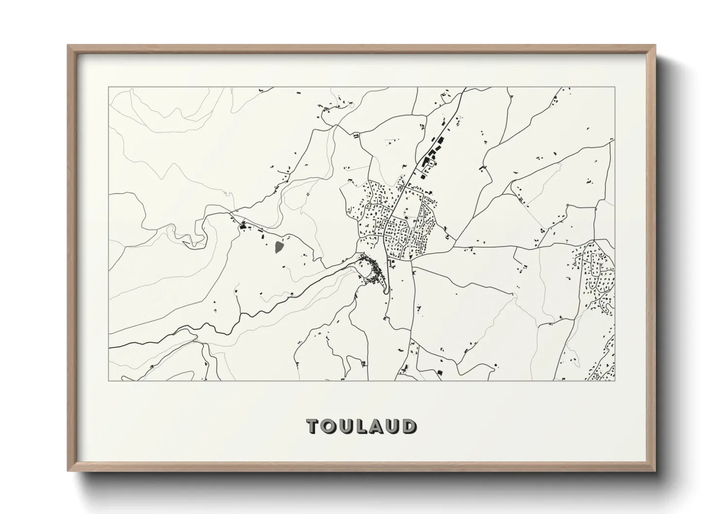 Une affiche de carte sur Toulaud