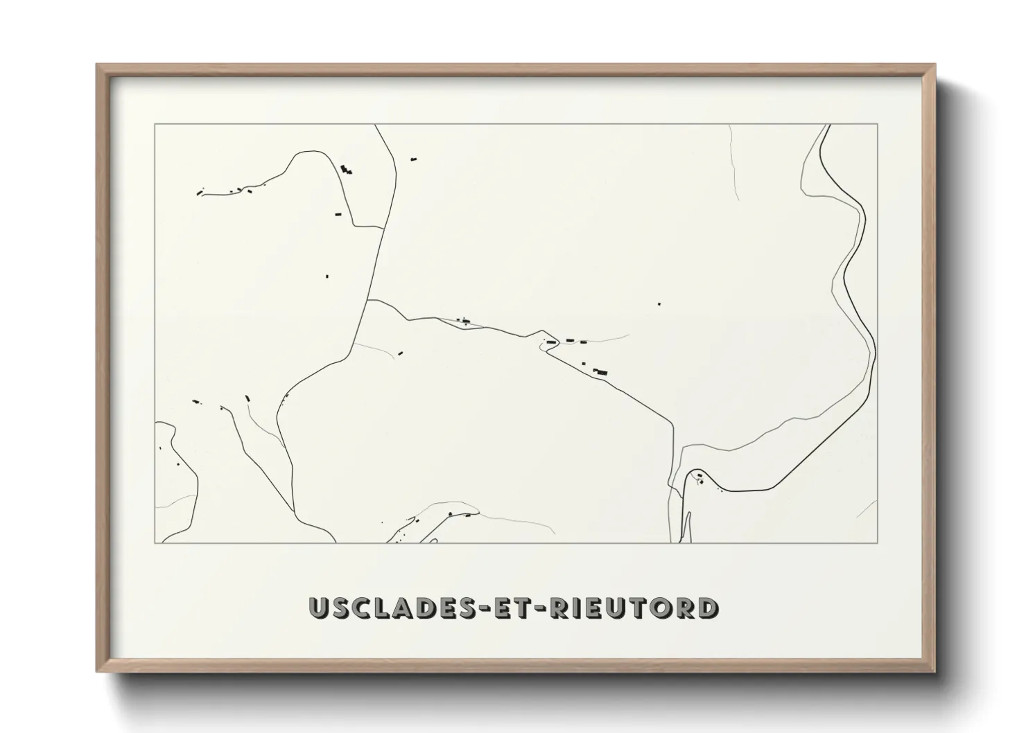 Une affiche de carte sur Usclades-et-Rieutord