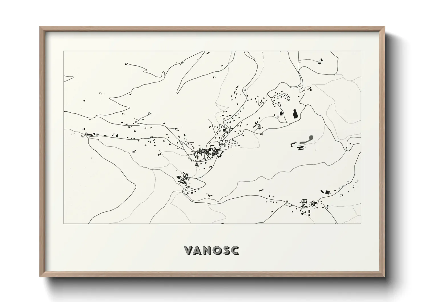 Une affiche de carte sur Vanosc