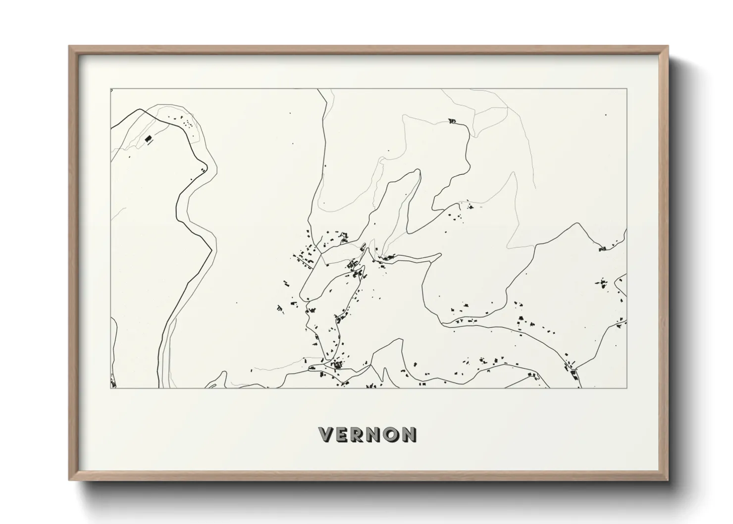 Une affiche de carte sur Vernon