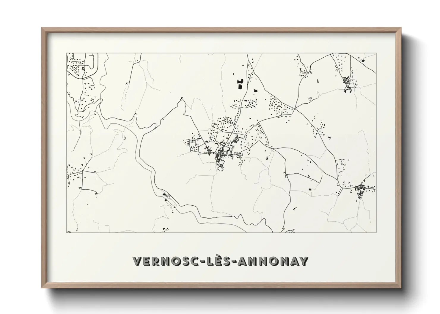 Une affiche de carte sur Vernosc-lès-Annonay