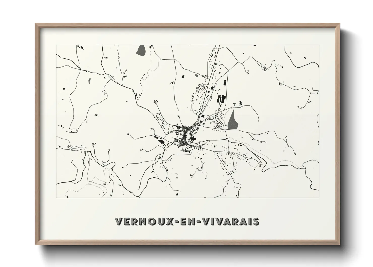Une affiche de carte sur Vernoux-en-Vivarais