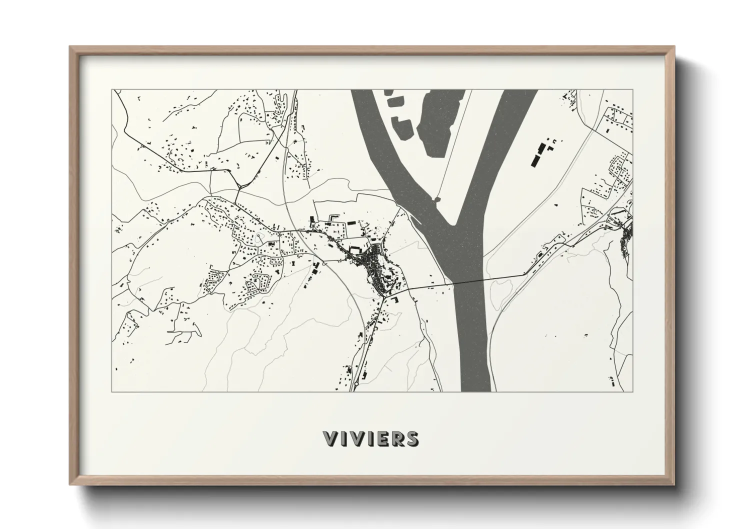 Une affiche de carte sur Viviers