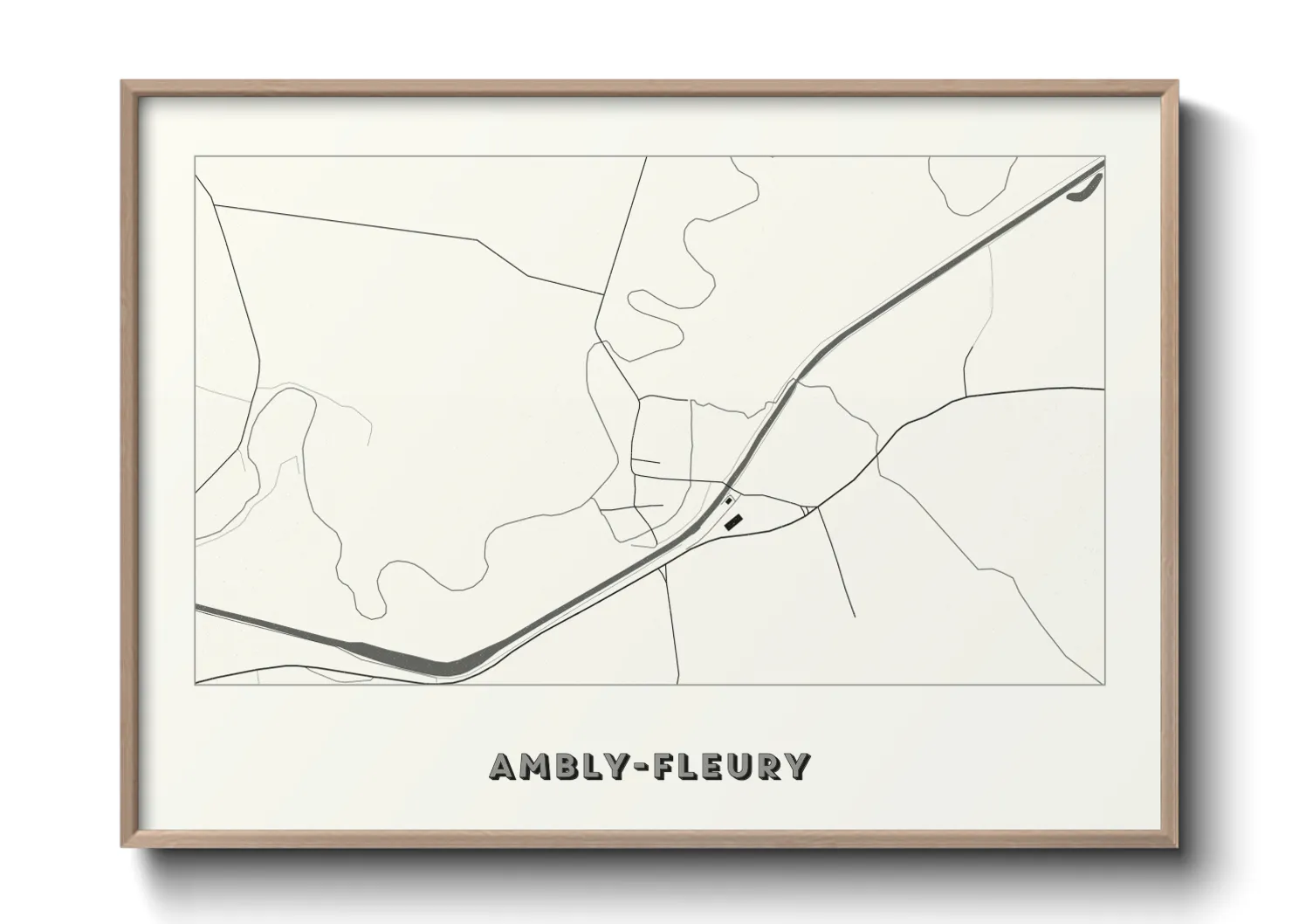 Une affiche de carte sur Ambly-Fleury