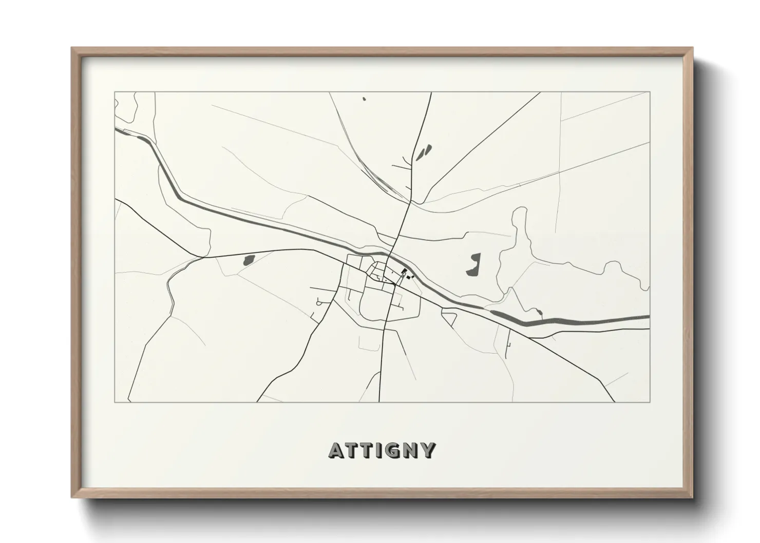 Une affiche de carte sur Attigny