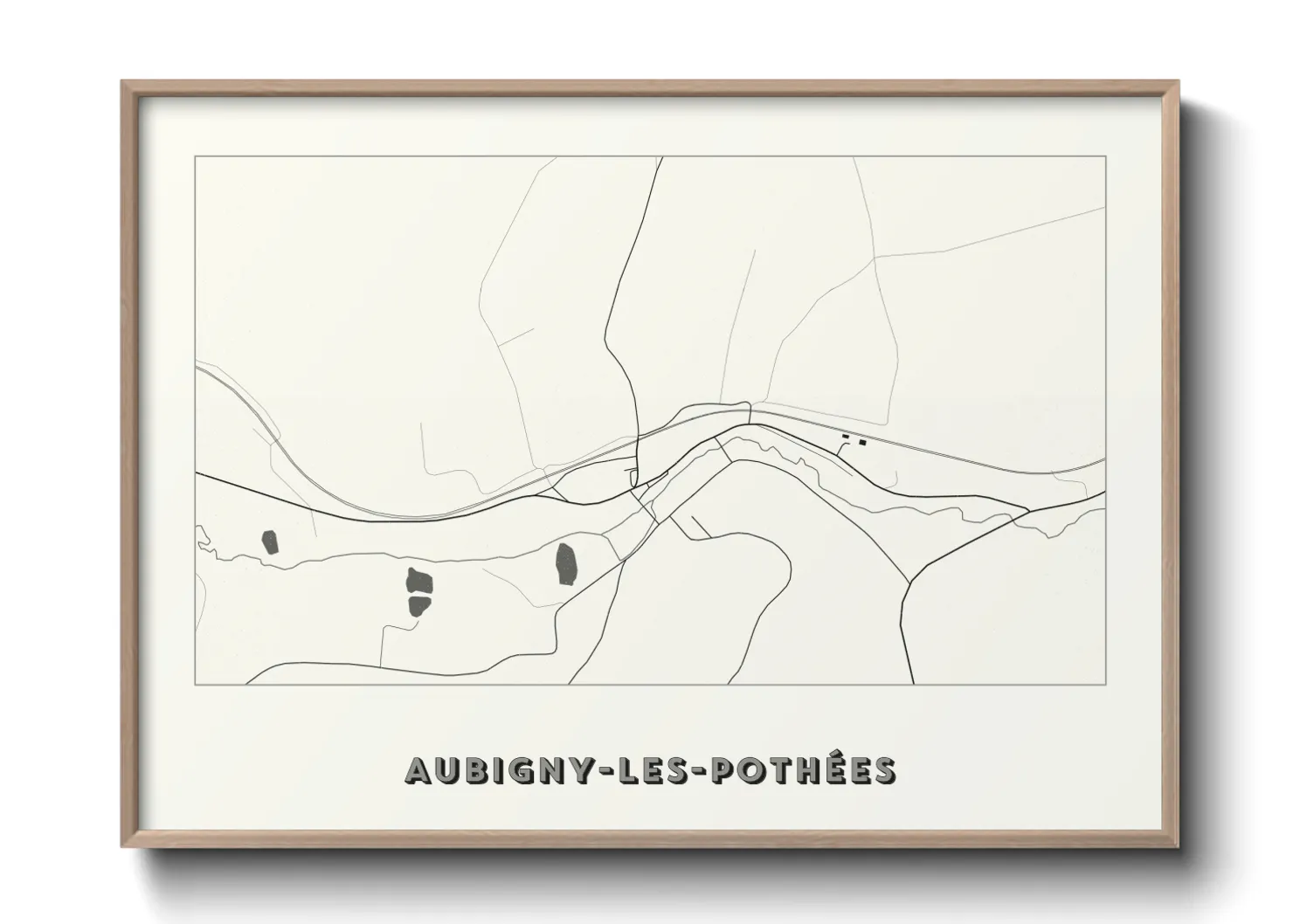 Une affiche de carte sur Aubigny-les-Pothées