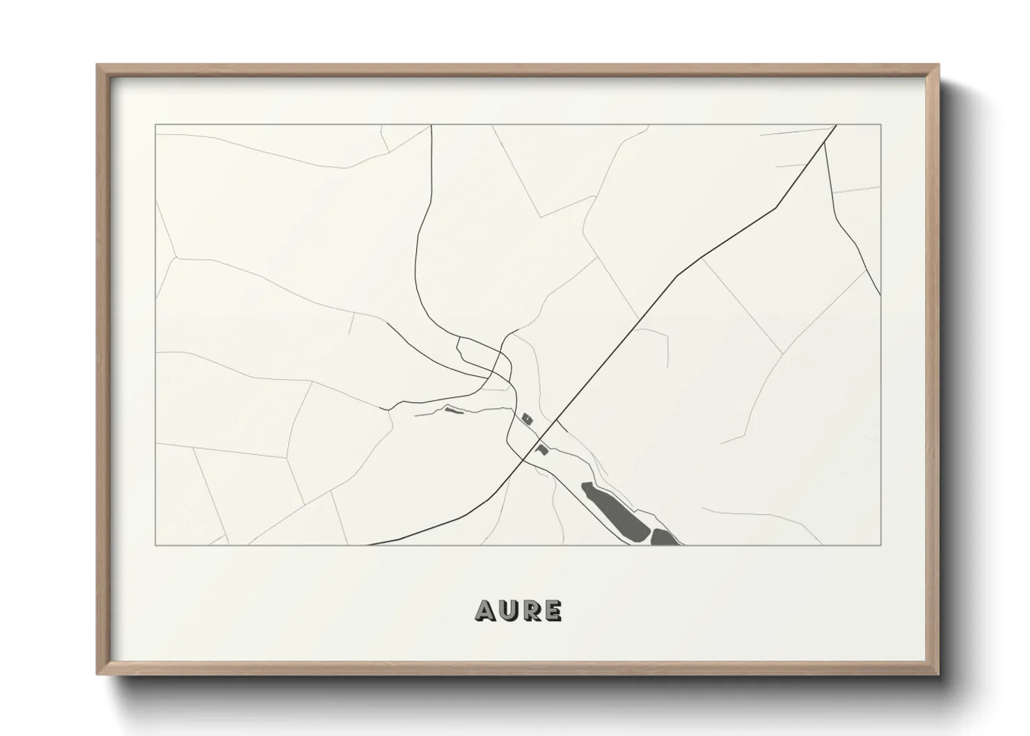 Une affiche de carte sur Aure