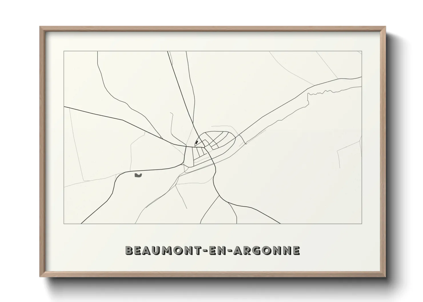 Une affiche de carte sur Beaumont-en-Argonne