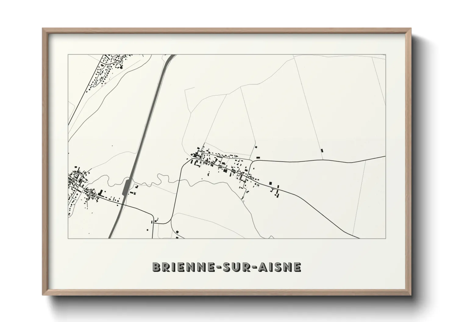 Une affiche de carte sur Brienne-sur-Aisne