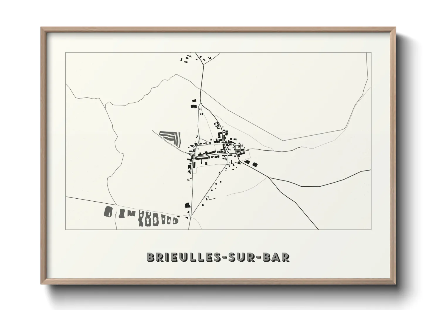 Une affiche de carte sur Brieulles-sur-Bar