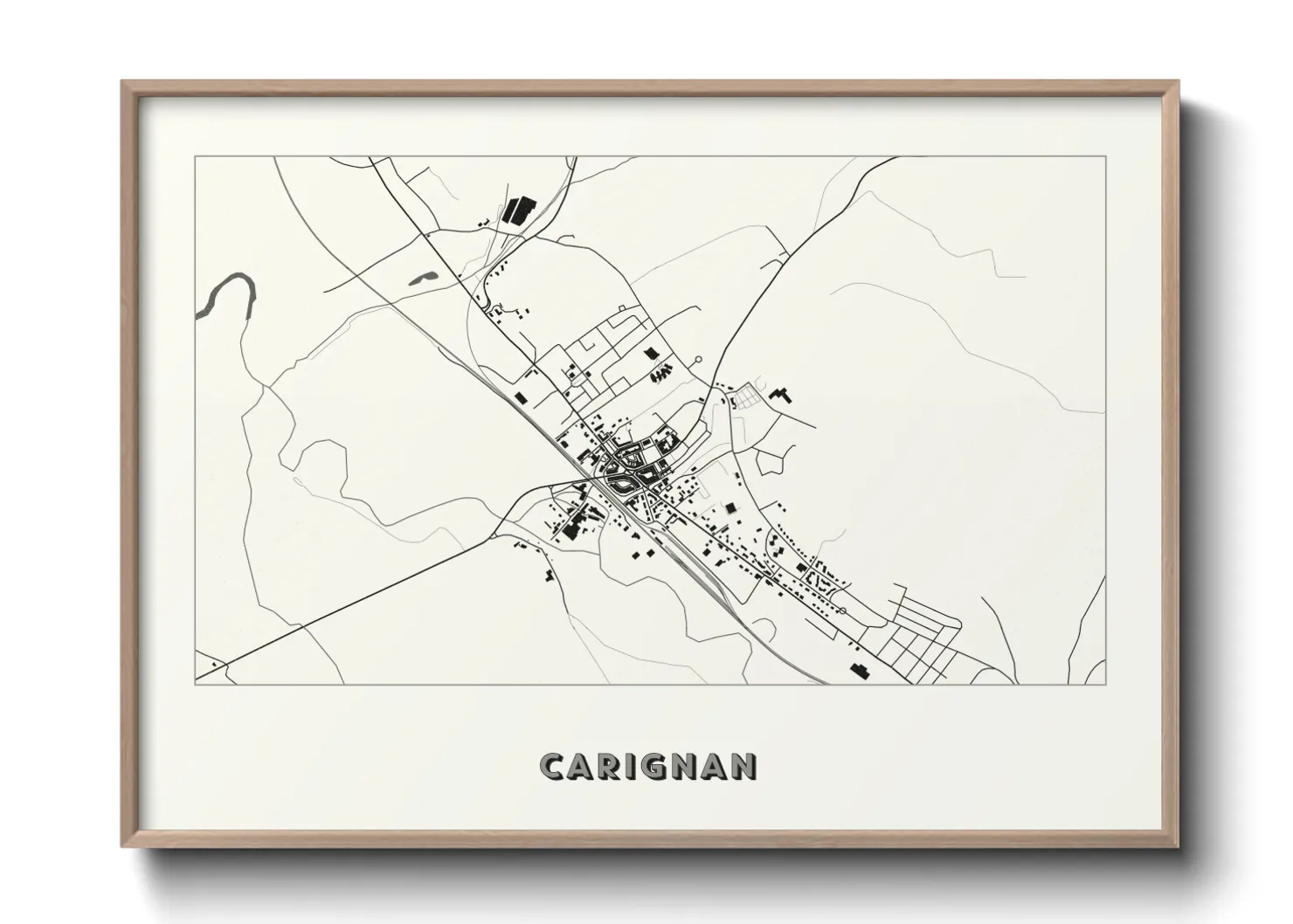 Une affiche de carte sur Carignan