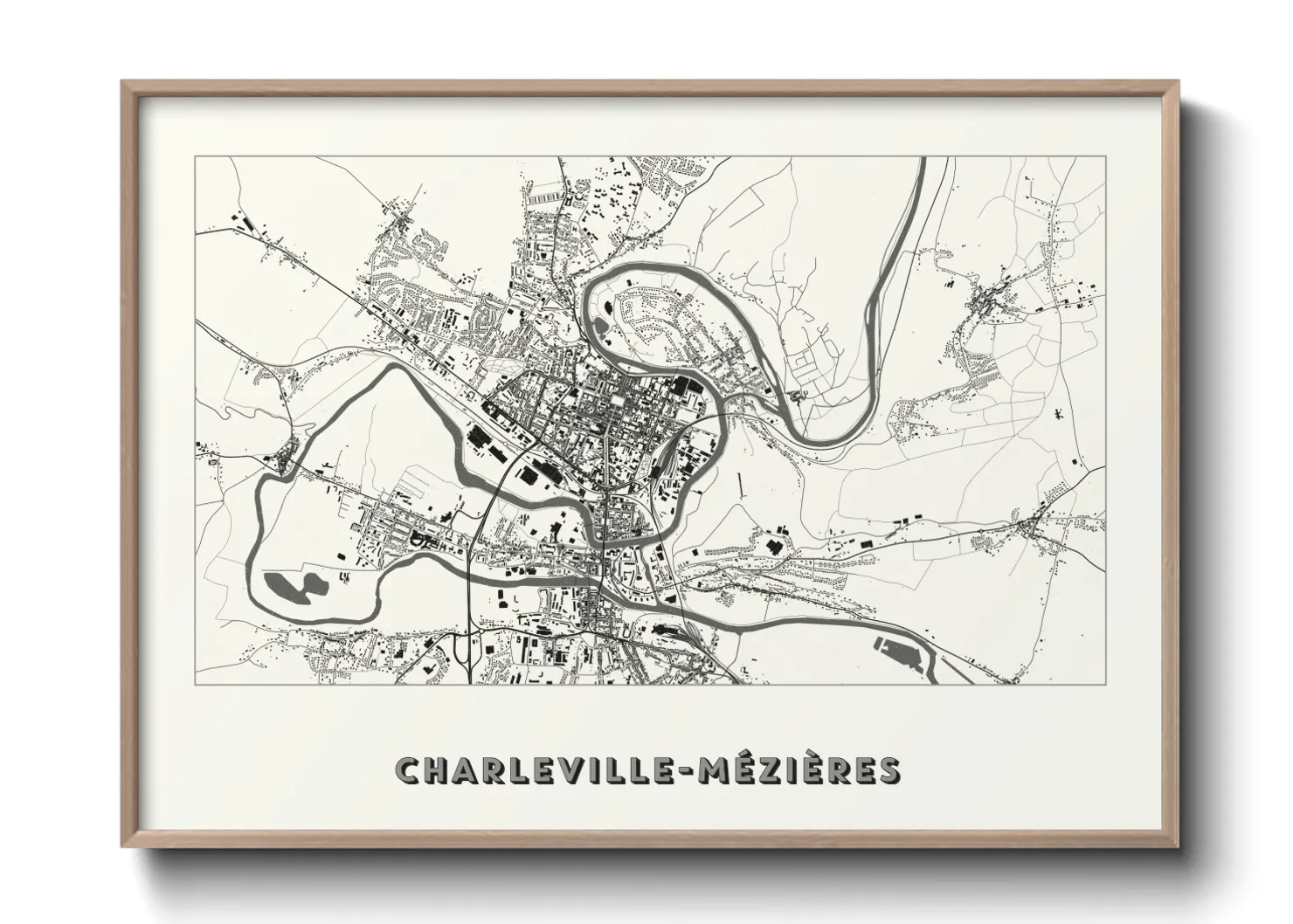 Une affiche de carte sur Charleville-Mézières