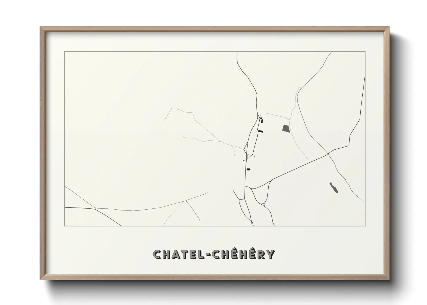 Une affiche de carte sur Chatel-Chéhéry