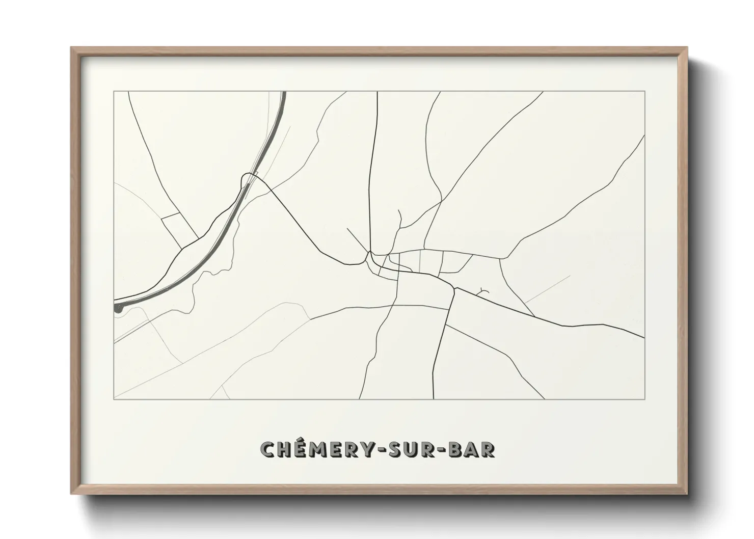 Une affiche de carte sur Chémery-sur-Bar