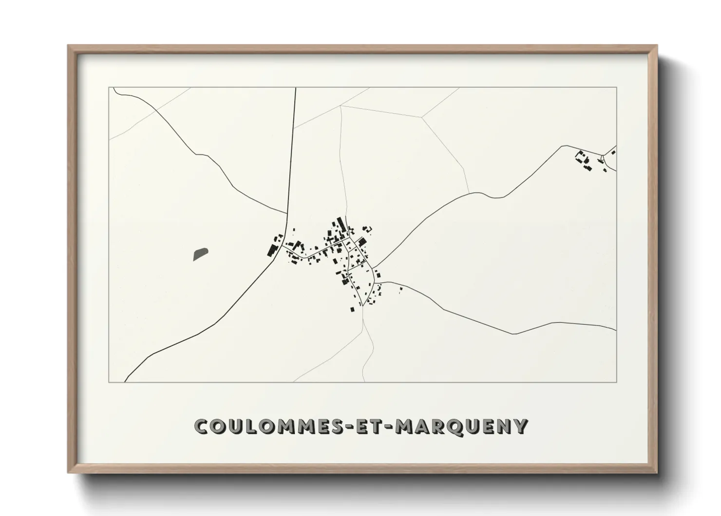 Une affiche de carte sur Coulommes-et-Marqueny