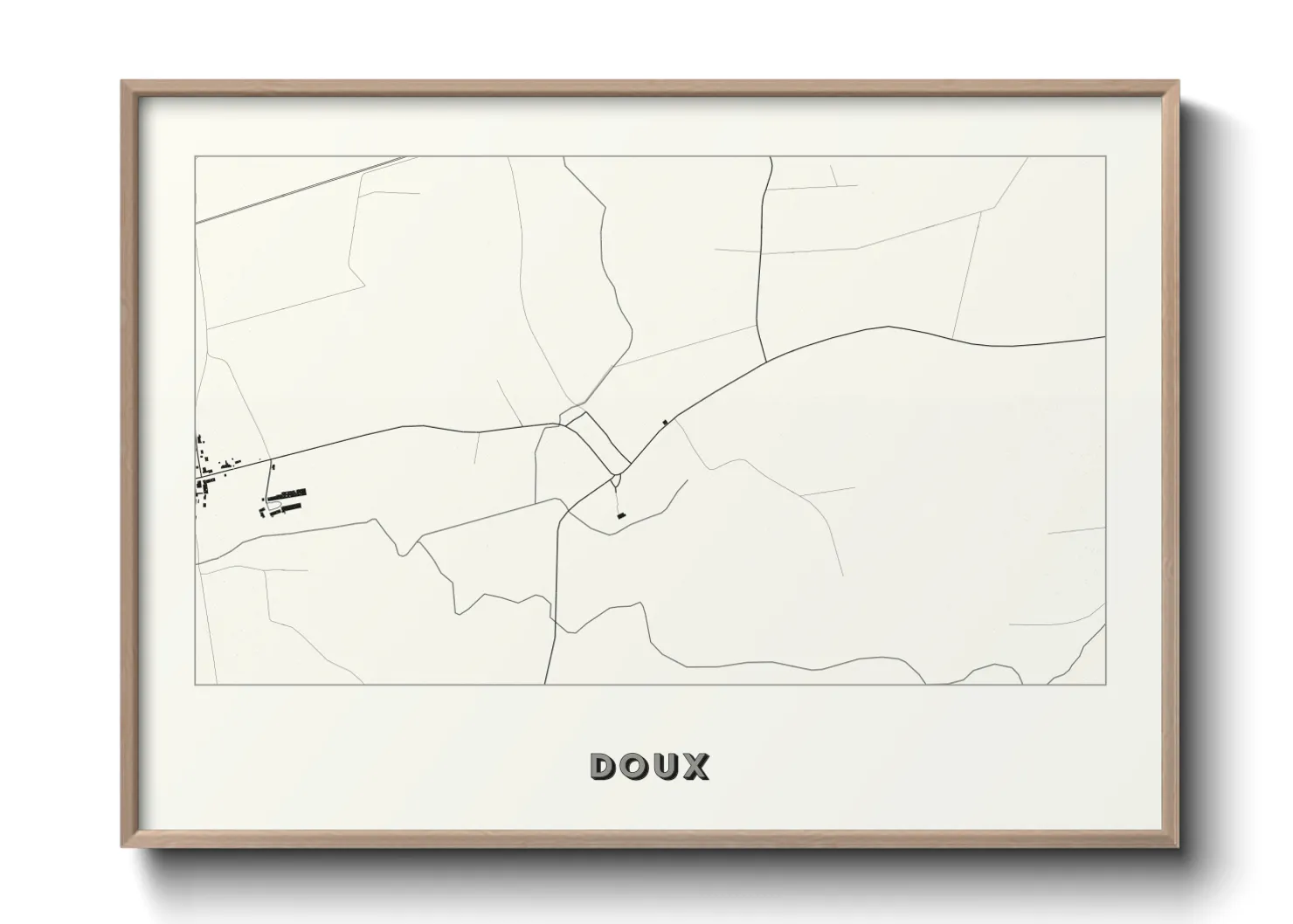 Une affiche de carte sur Doux