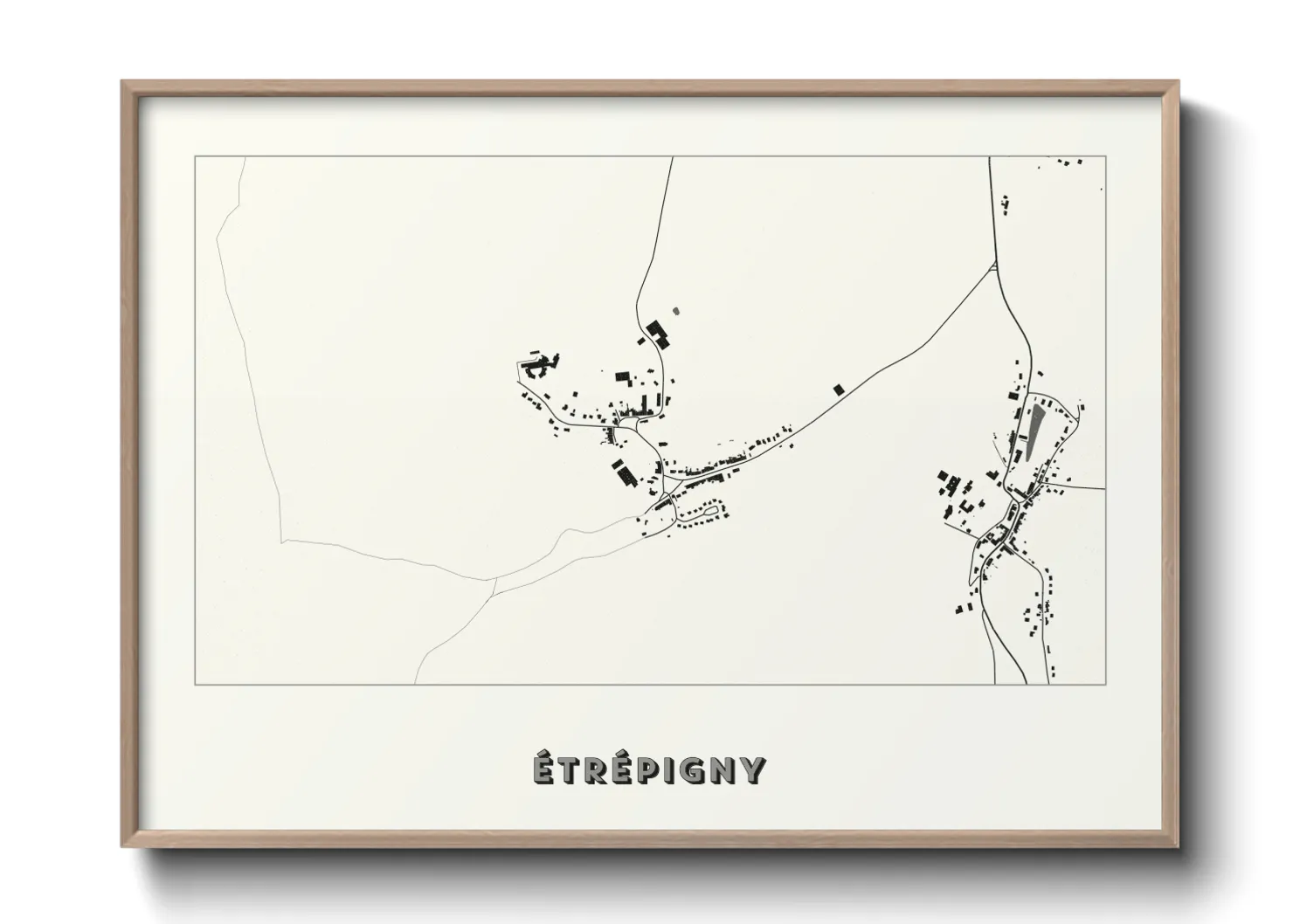 Une affiche de carte sur Étrépigny