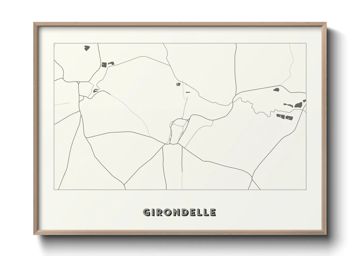 Une affiche de carte sur Girondelle