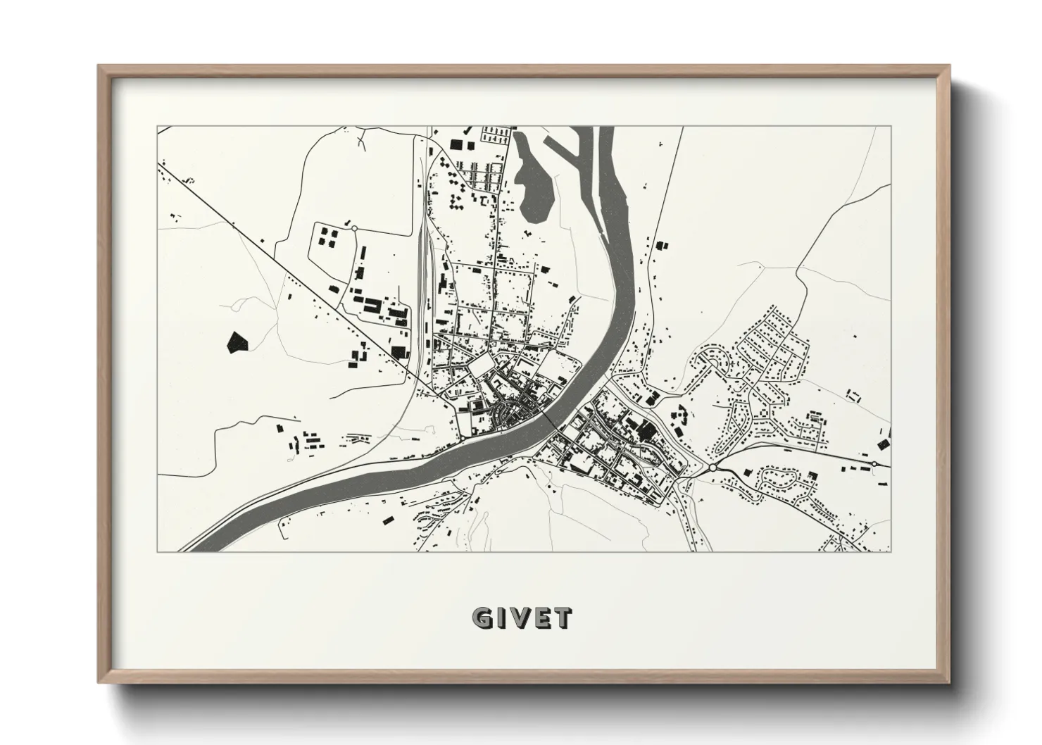 Une affiche de carte sur Givet