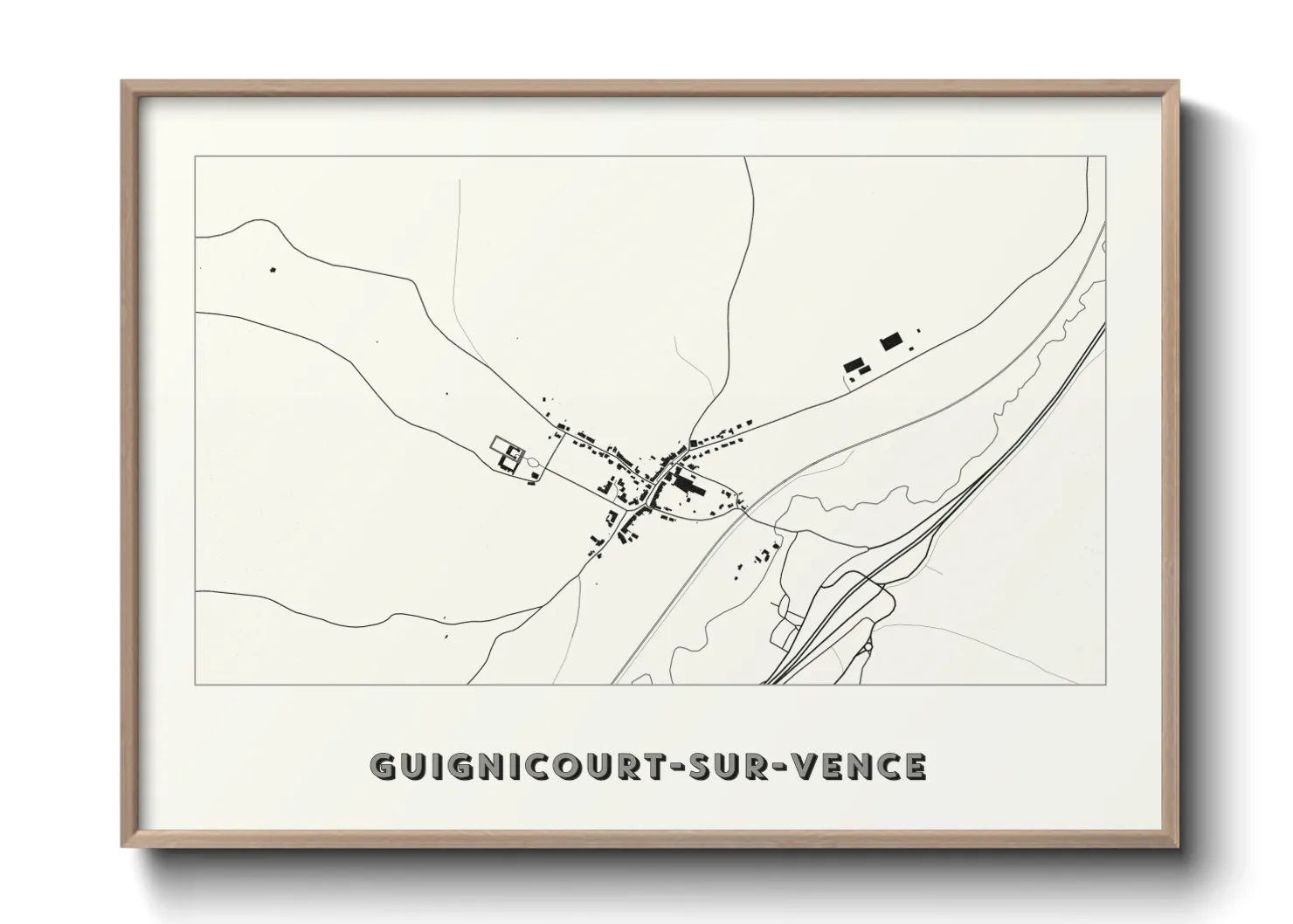 Une affiche de carte sur Guignicourt-sur-Vence