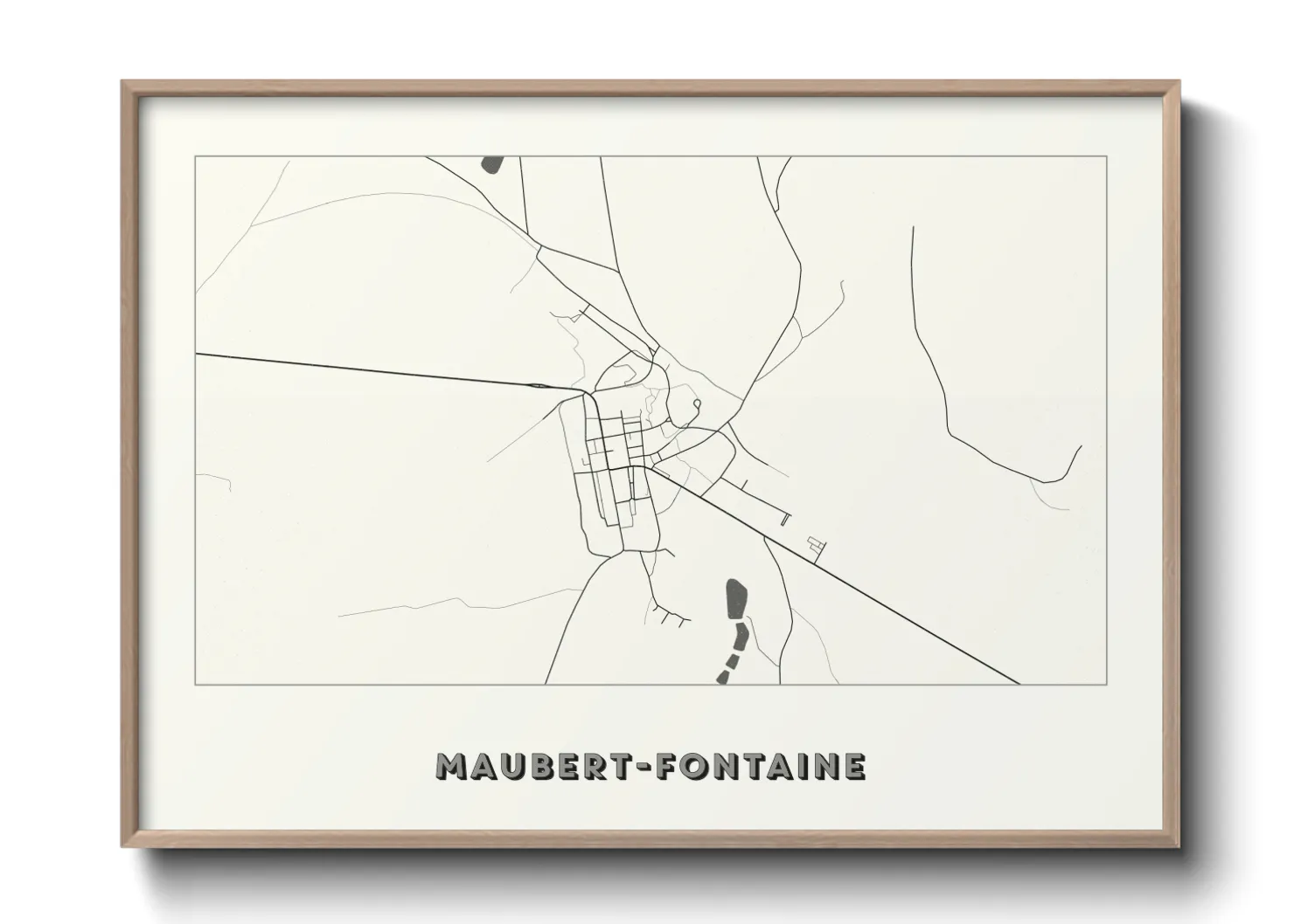 Une affiche de carte sur Maubert-Fontaine