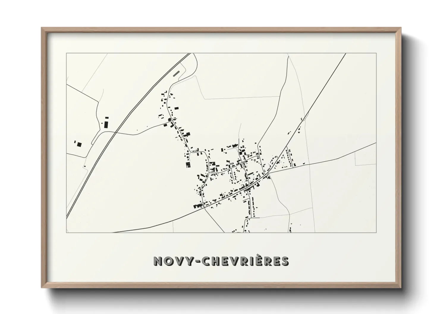 Une affiche de carte sur Novy-Chevrières