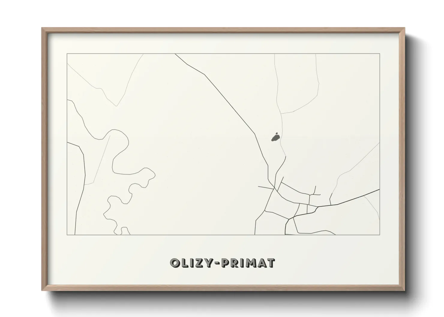 Une affiche de carte sur Olizy-Primat
