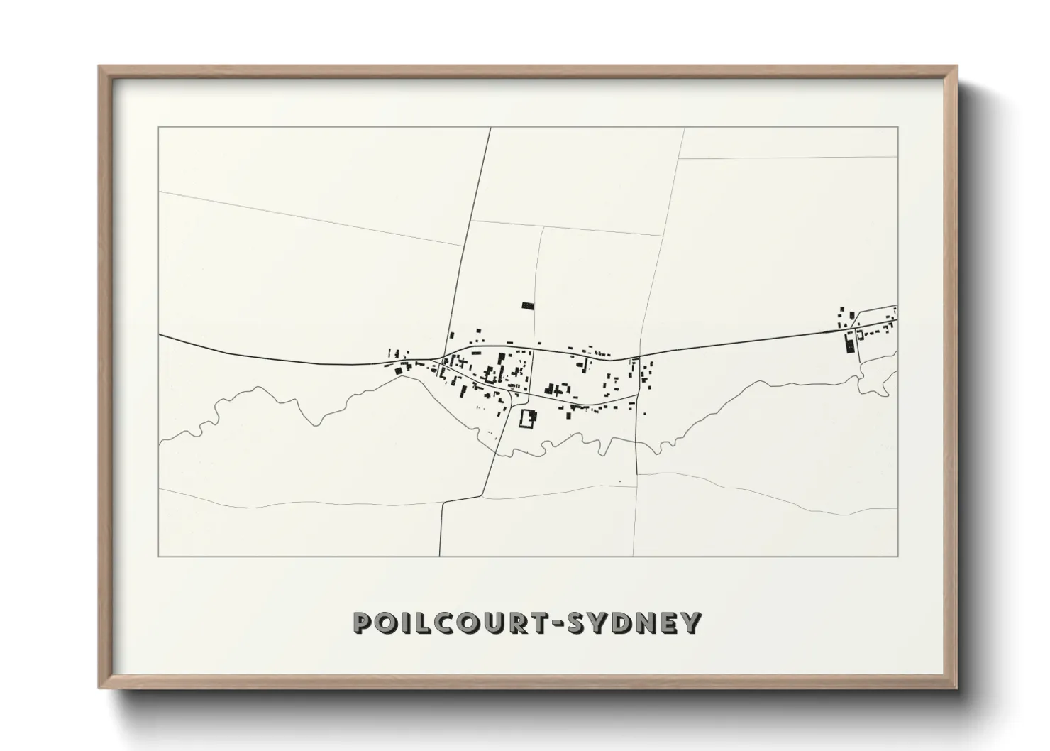 Une affiche de carte sur Poilcourt-Sydney