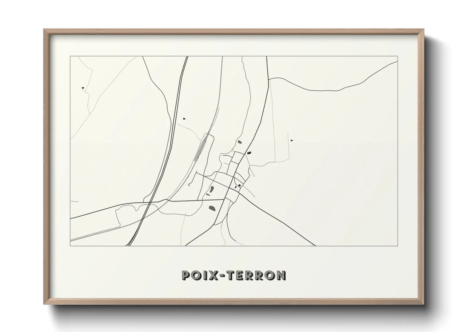 Une affiche de carte sur Poix-Terron