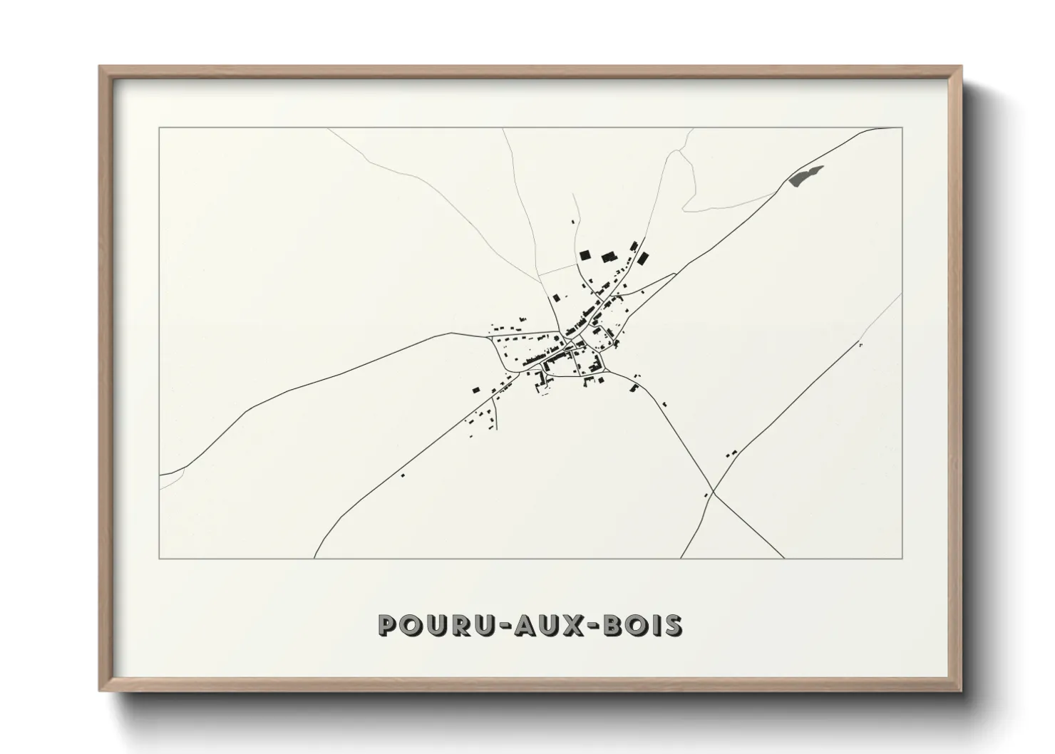 Une affiche de carte sur Pouru-aux-Bois