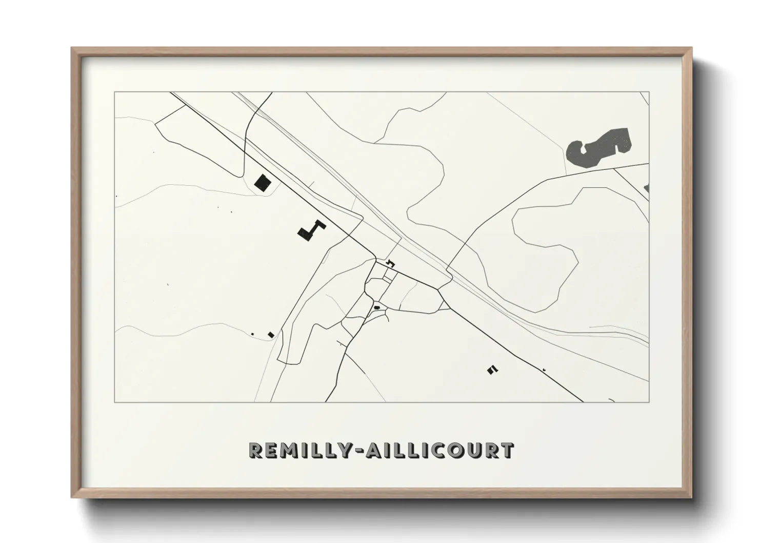 Une affiche de carte sur Remilly-Aillicourt