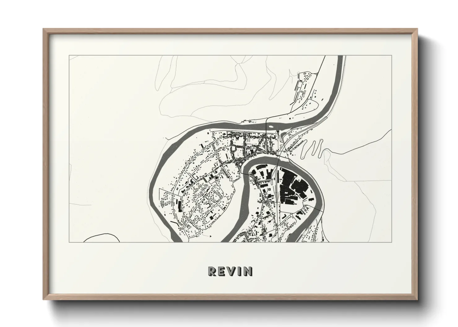 Une affiche de carte sur Revin