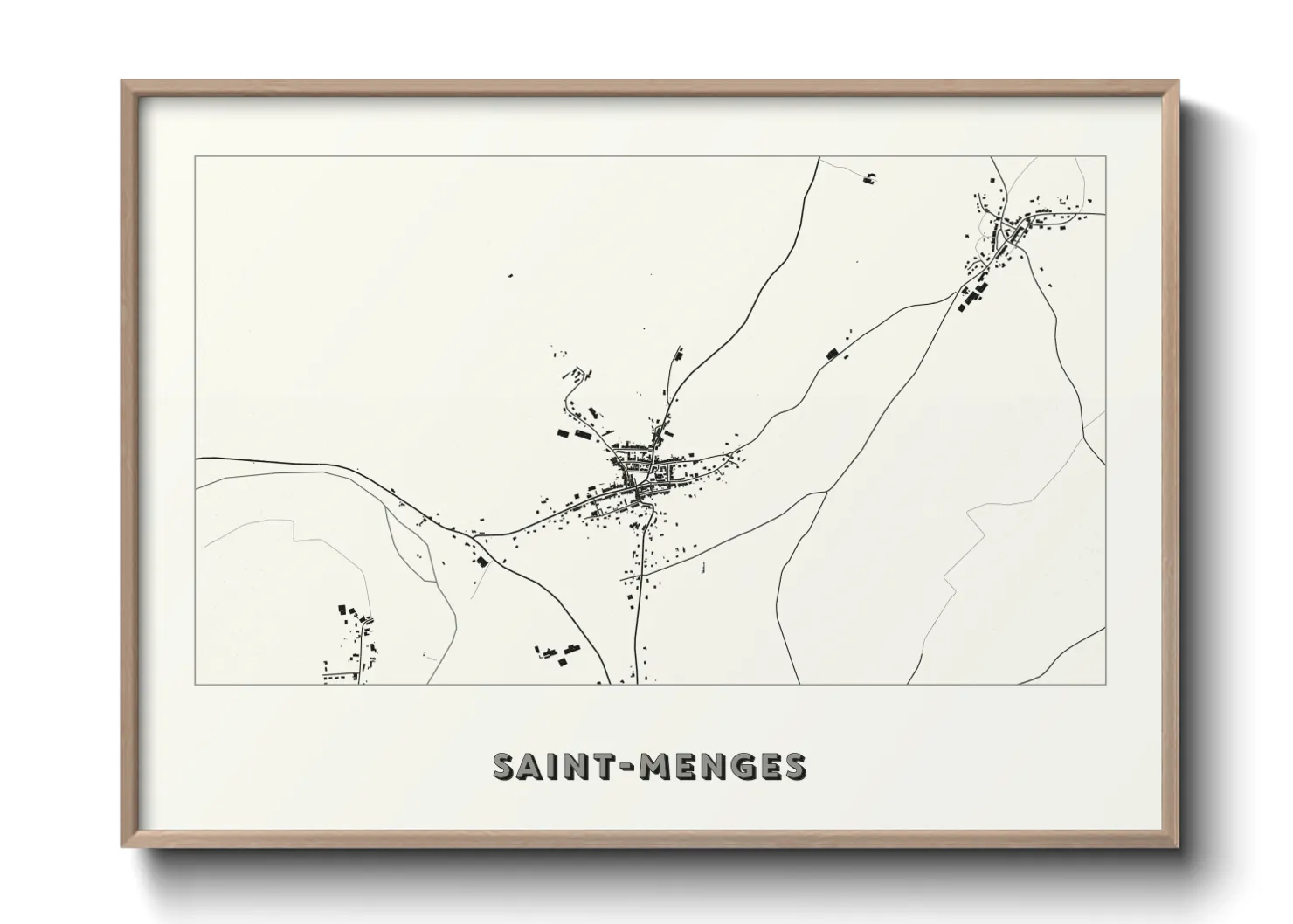 Une affiche de carte sur Saint-Menges