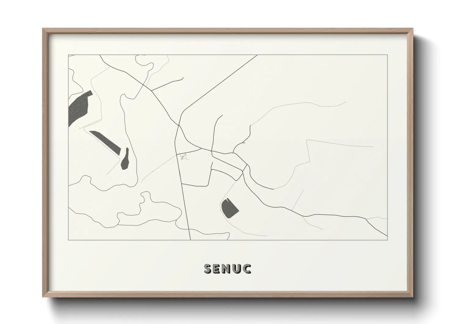 Une affiche de carte sur Senuc