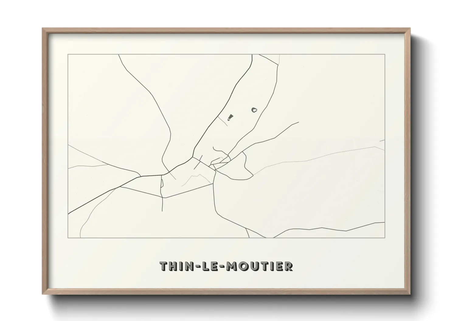 Une affiche de carte sur Thin-le-Moutier