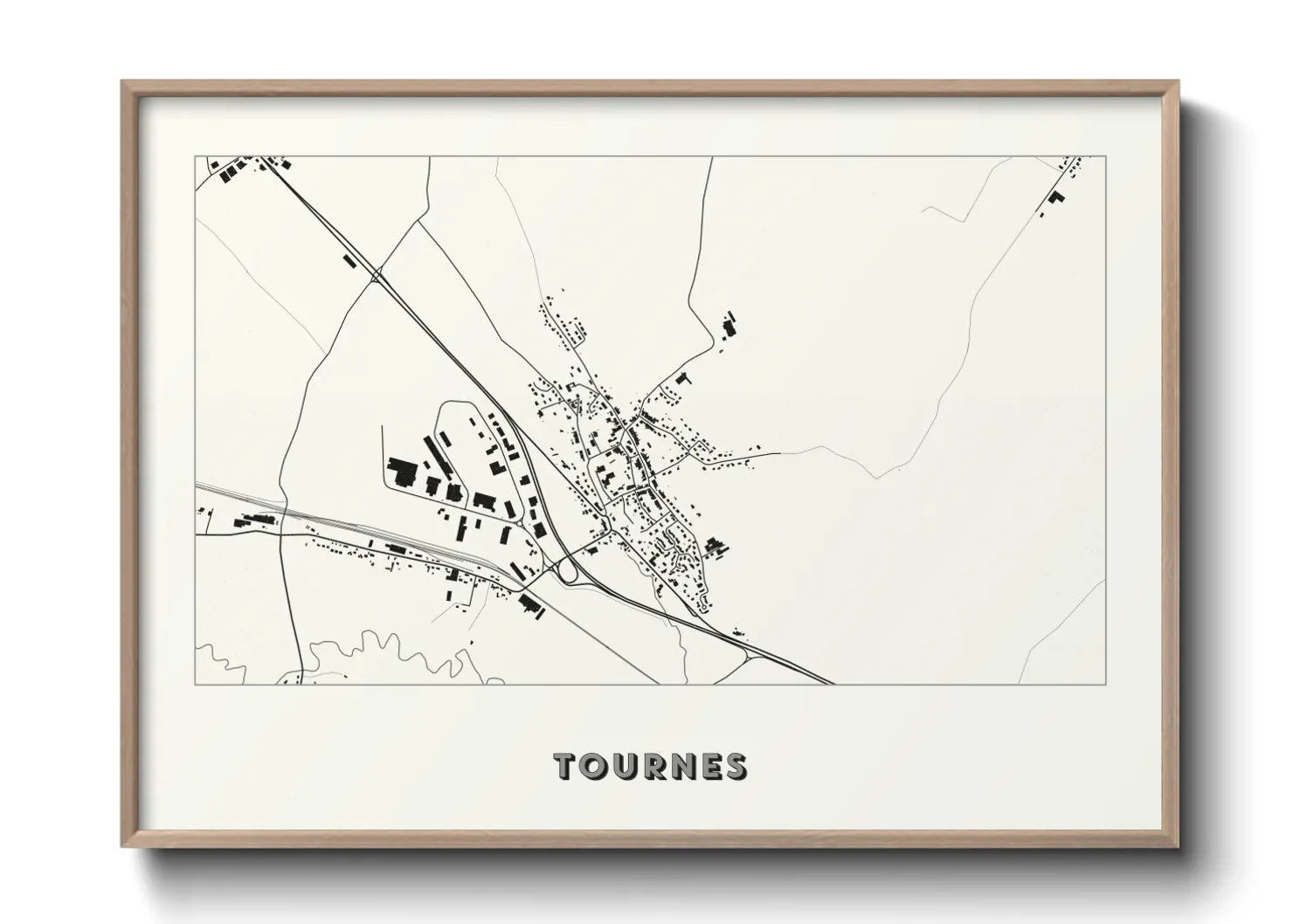 Une affiche de carte sur Tournes