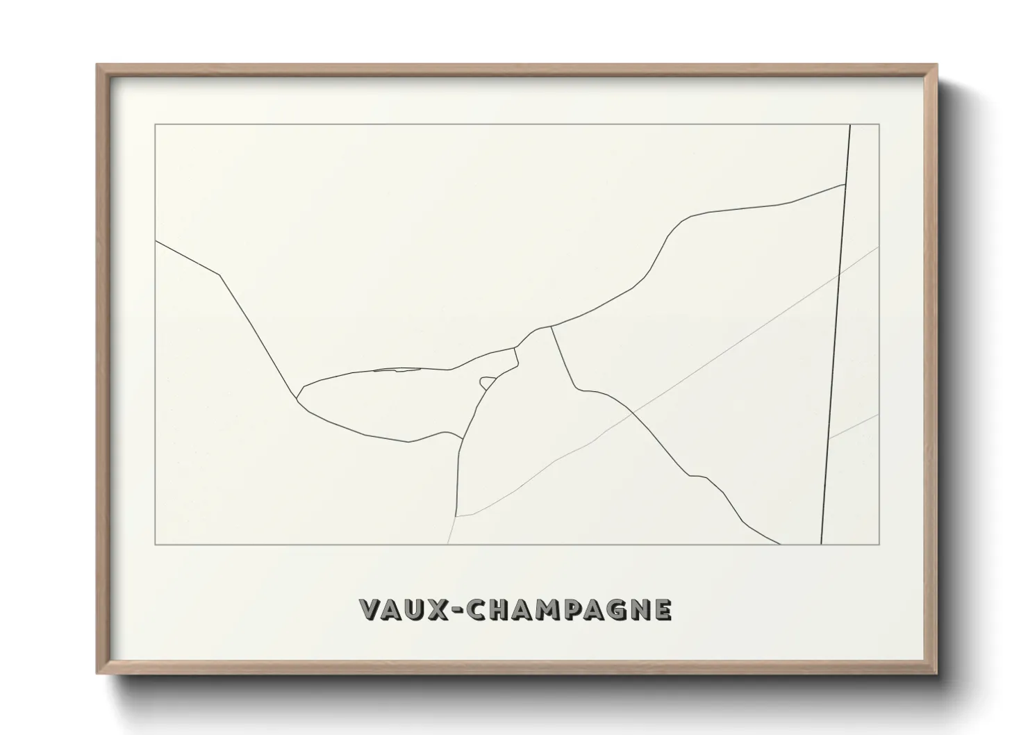 Une affiche de carte sur Vaux-Champagne