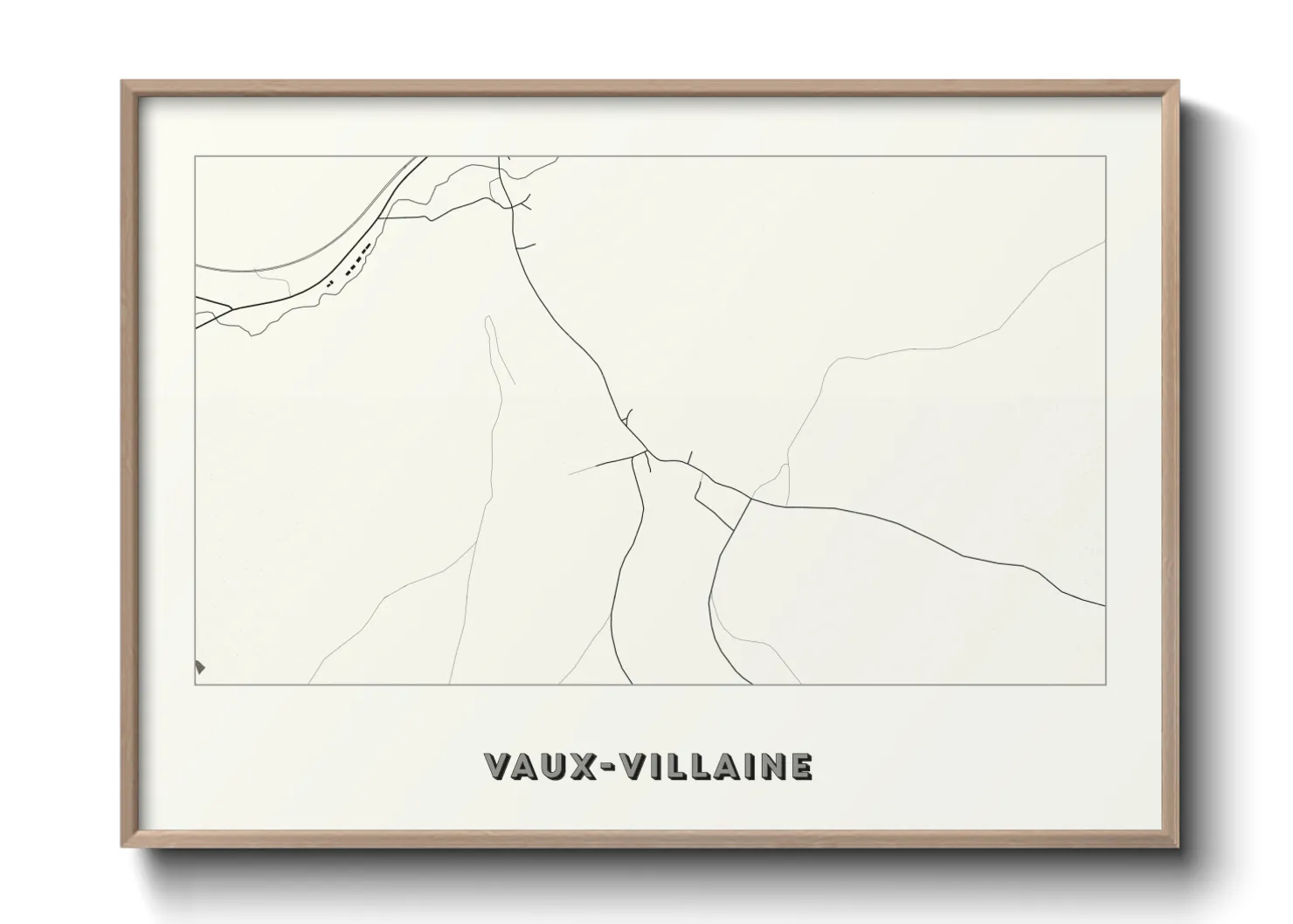 Une affiche de carte sur Vaux-Villaine