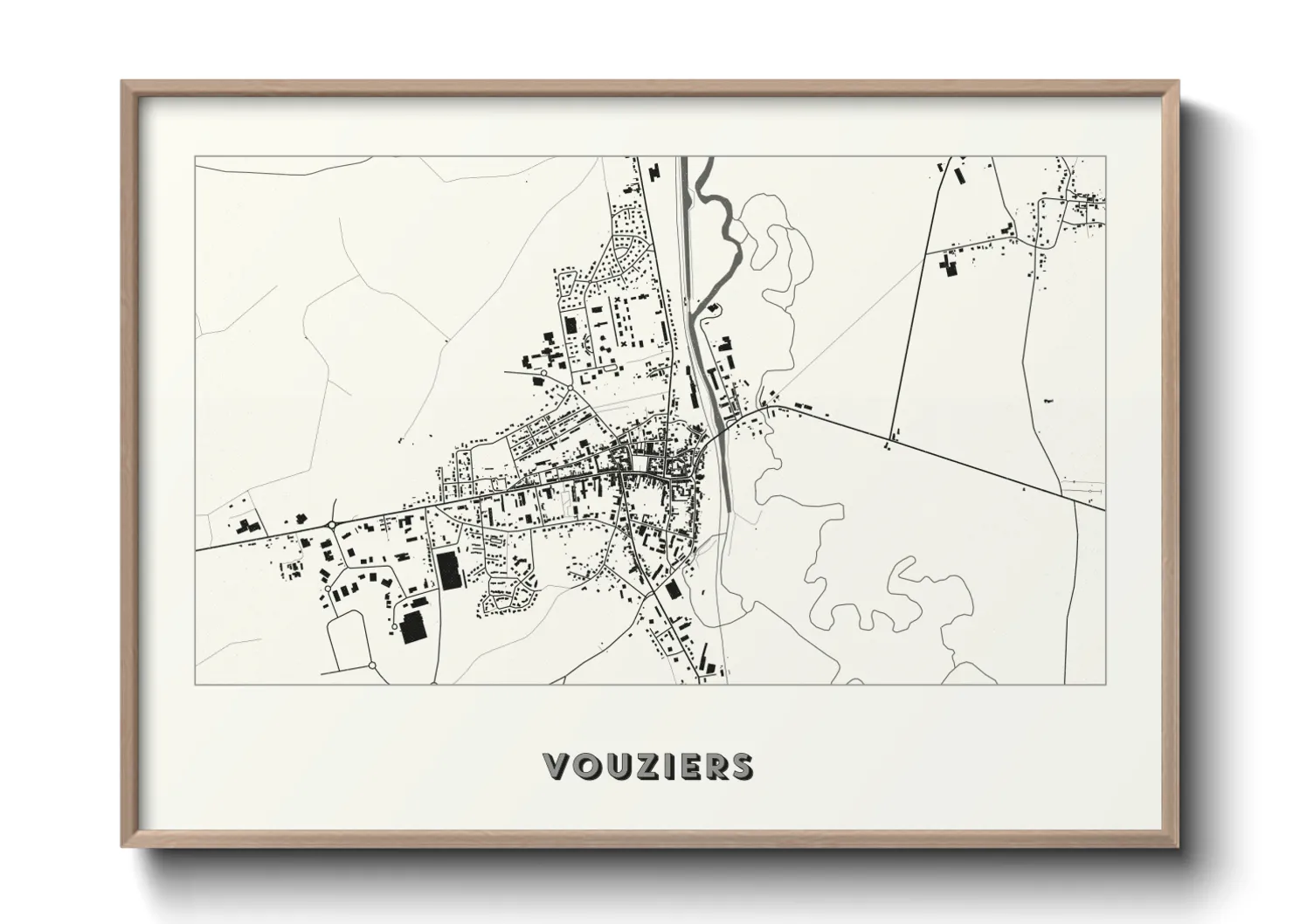 Une affiche de carte sur Vouziers