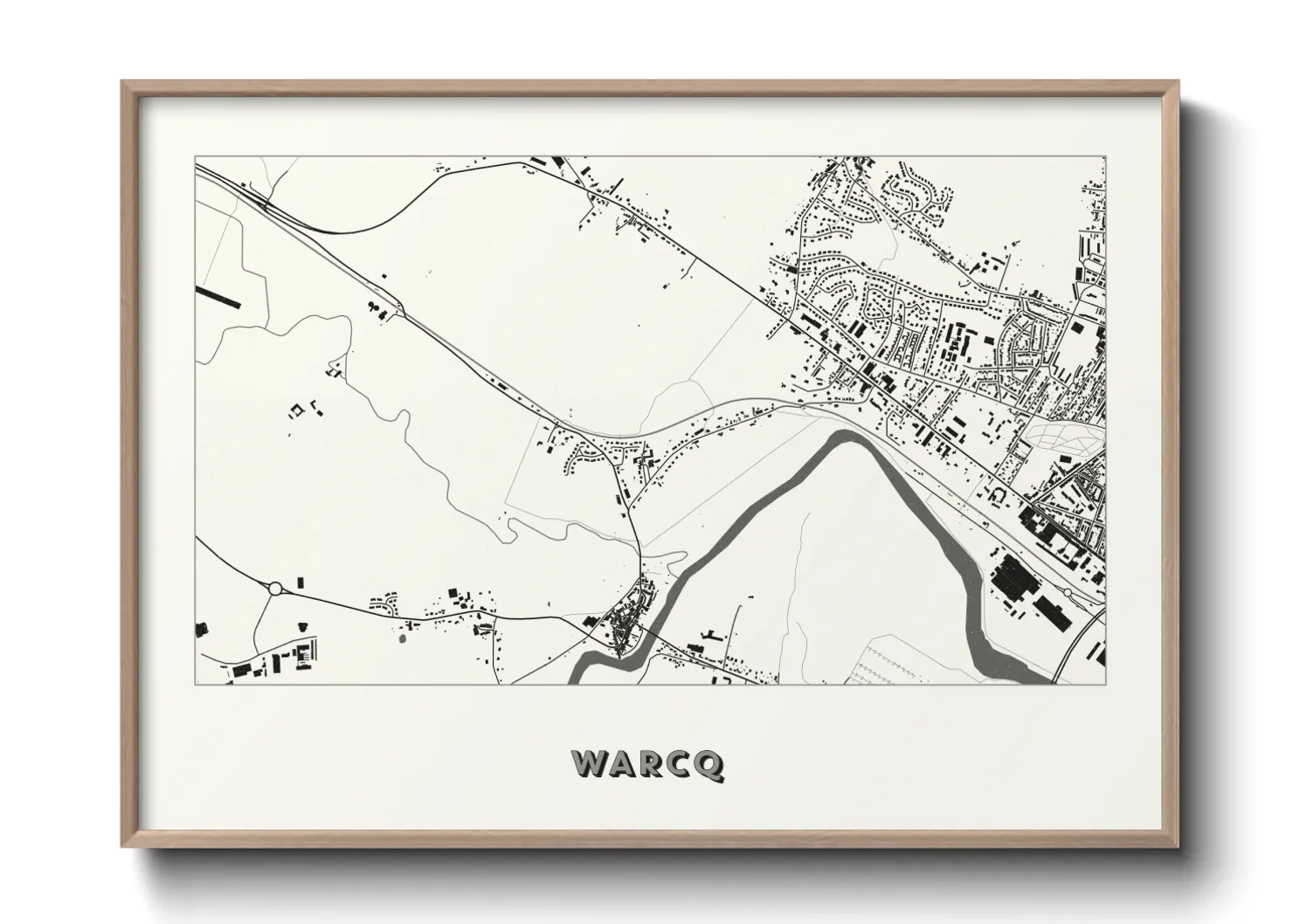 Une affiche de carte sur Warcq