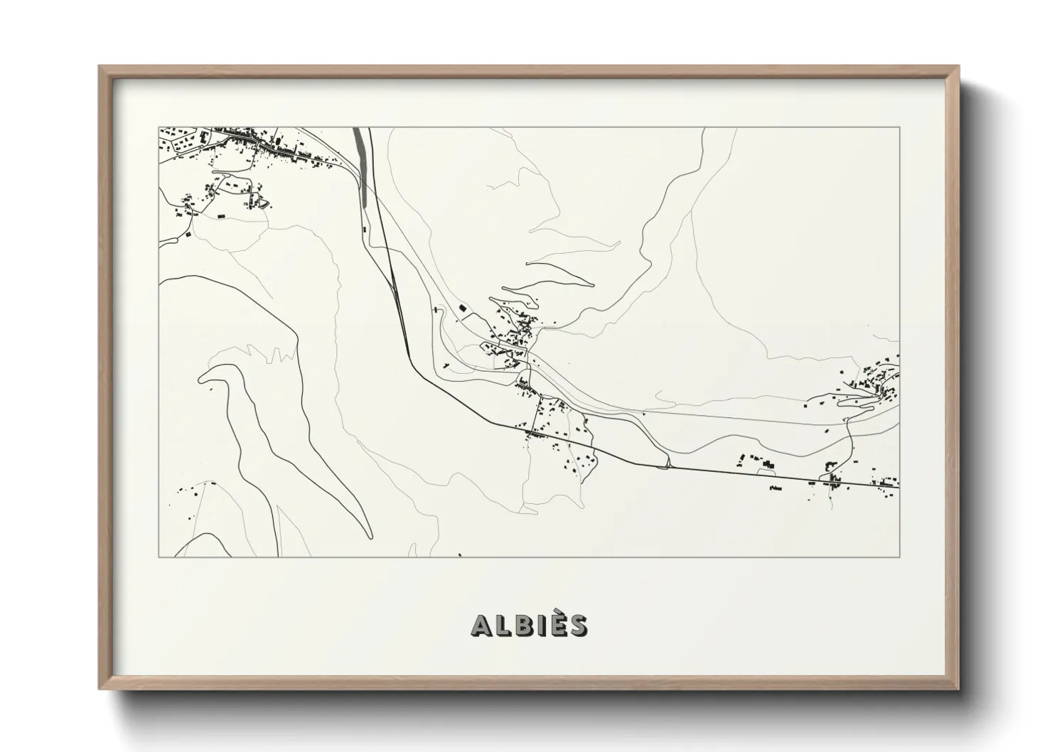Une affiche de carte sur Albiès