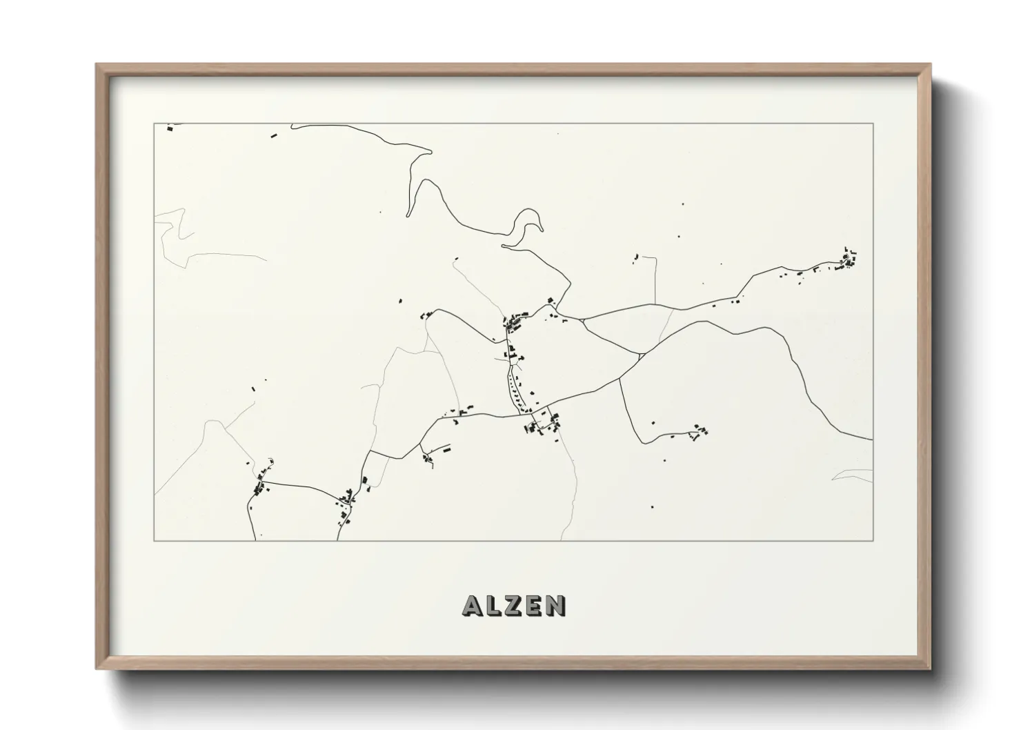 Une affiche de carte sur Alzen