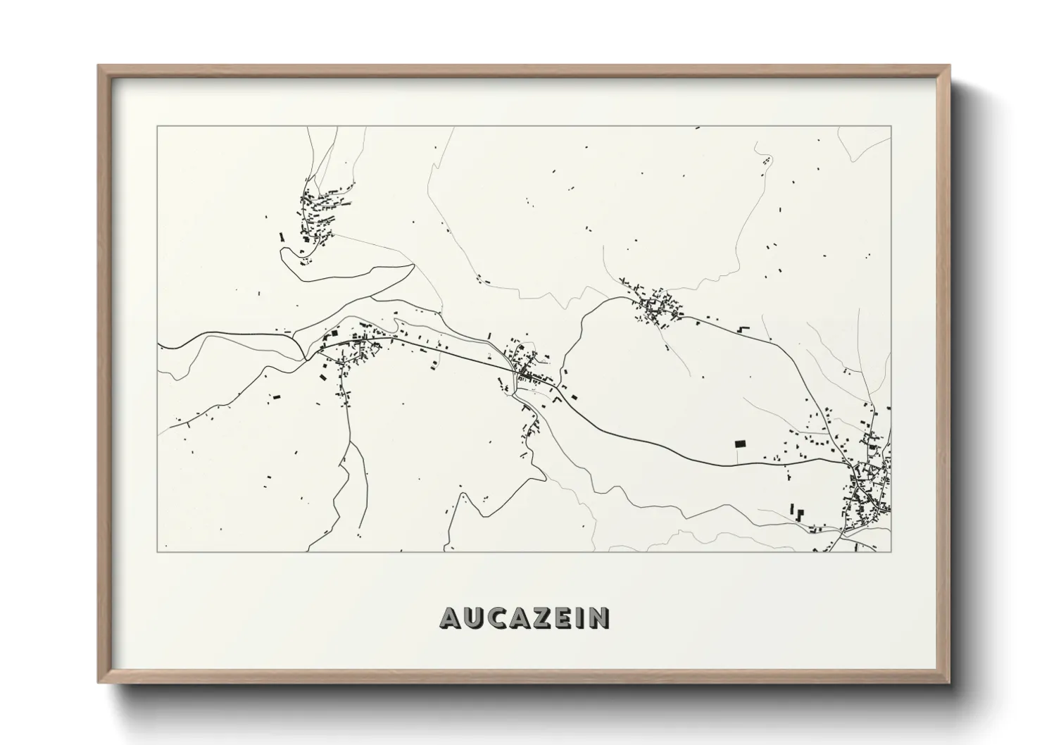 Une affiche de carte sur Aucazein