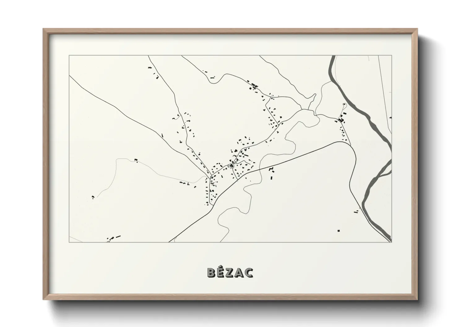 Une affiche de carte sur Bézac