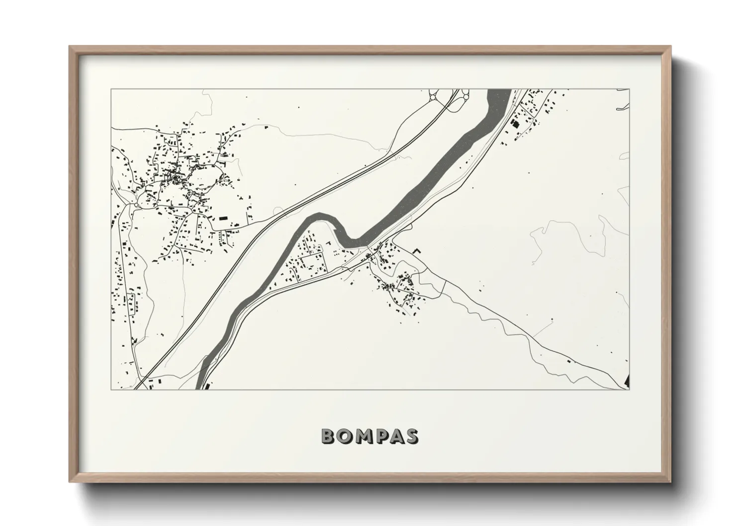 Une affiche de carte sur Bompas