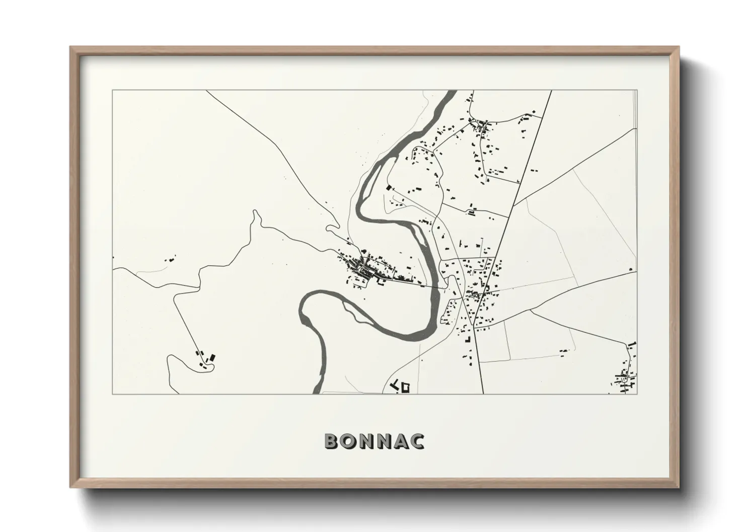 Une affiche de carte sur Bonnac